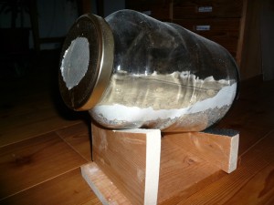 flavus1 (3).JPG (162.03 KiB) 5034 mal betrachtet Unten in die Gläser hab ich Kies getan, darauf eine Schicht Gips und das Ganze mit Sand-Lehm bestreut